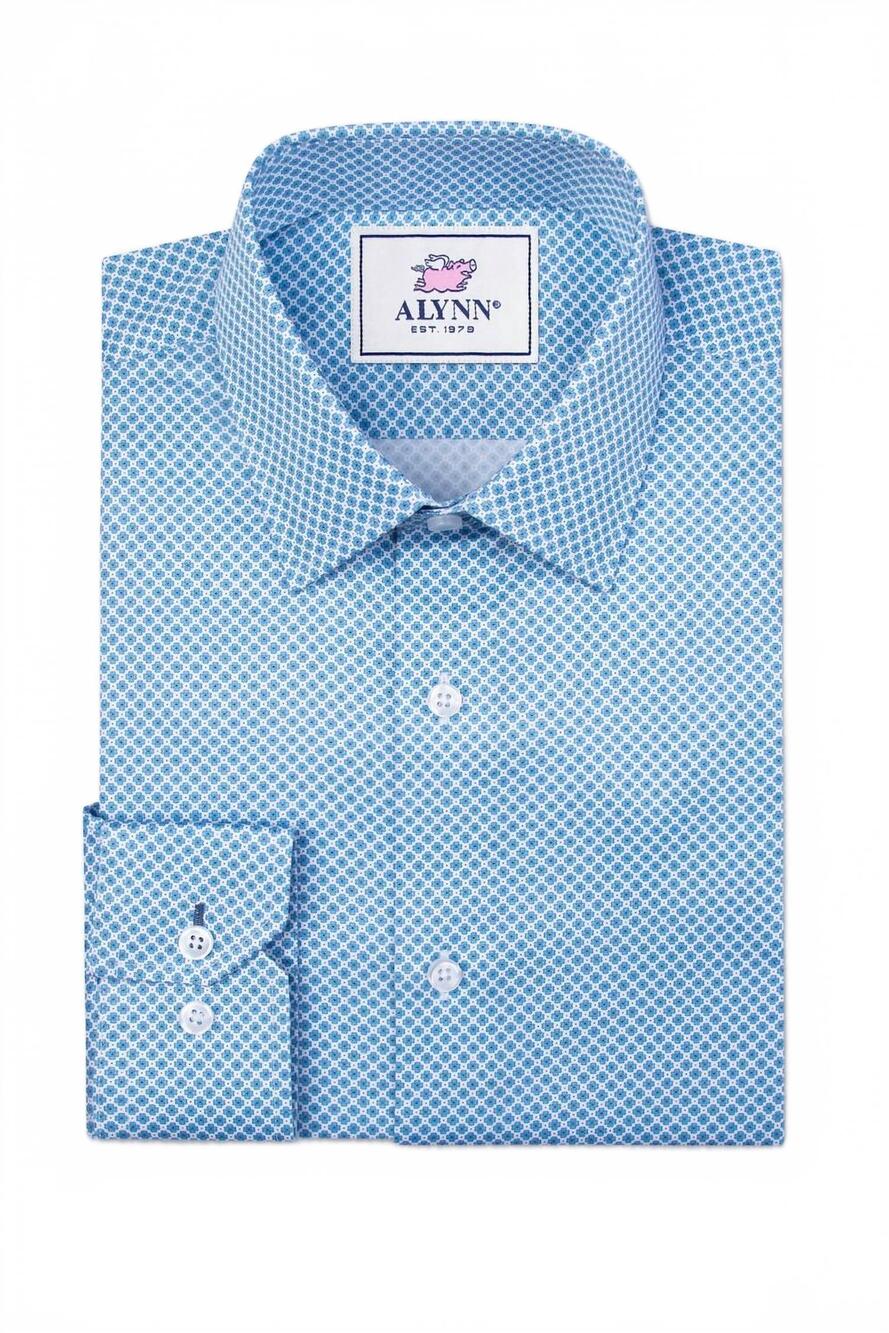 NEW ALYNN men's porter slim fit dress shirt in blue